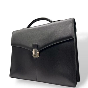 Good condition Dunhill Business bag Brown Flap Leather A4 storage Can stand on - Picture 1 of 10