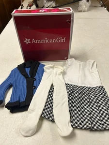 AMERIKANISCHES MÄDCHEN REBECCA PUPPE SCHULE 3-TEILIGES OUTFIT MIT STRUMPFHOSE & BOX - Bild 1 von 5