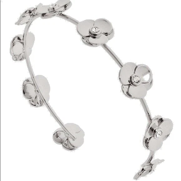 Brazalete Brazalete Ted Baker Parisia Flor Plateada Cristales Swarovski Nuevo Con Etiquetas  Foto 1 de 1