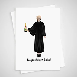 Personalisierte Anwaltskarte weibliche Anwältin besteht die Anwaltsprüfung Rechtsanwalt - Bild 1 von 1