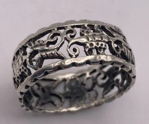 Sterling Silver Butterfly Cutout Band Ring Size 8 3/4 - Picture 1 of 6