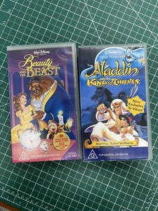 Disney Beauty And The Beast ,Aladdin And The King Of Thieves - VHS Video - Picture 1 of 1
