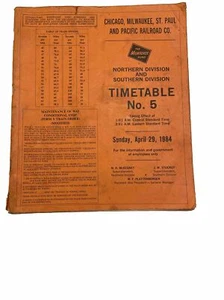 Chicago, Milwaukee, St. Paul & Pacific Railroad Time Table-No. 5 April 29, 1984 - Picture 1 of 4
