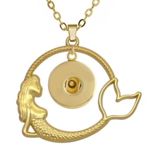 BRAND NEW NECKLACE FOR GINGER SNAP STYLE JEWELRY GOLD TONE MERMAID CHARM #0828 - Picture 1 of 1