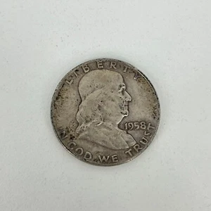 1958 Franklin Half Dollar AG About Good 90% Silver 50c US Coin Collectible - Picture 1 of 3