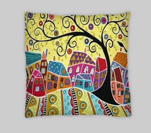 (SALE) Karla Gerard Style Houses Double Sided Cushion Covers 45X45cm (18X18) - Picture 1 of 2