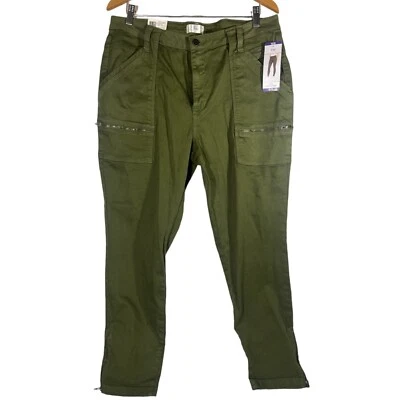 Pantalones cargo JOIE Park talla grande 16 verde militar calce ajustado mezcla de algodón ropa de calle Foto 1 de 4