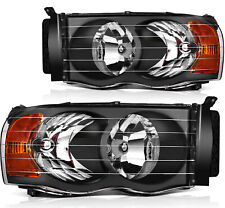 Headlights Assembly For 2002-2005 Dodge Ram Pickup Pair Replacement Lamps Set