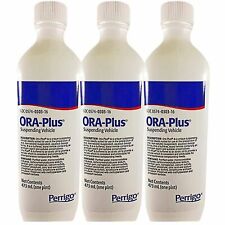 Perrigo Ora Plus Liquid Oral Suspending Vehicle Aqueous Based Dosage 16oz 3 Pack
