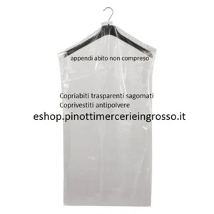 COPRIABITI TRASPARENTI CM 90X60 BUSTE SAGOMATE PER VESTITI - PACCO DA 100 PEZZI - Picture 1 of 2