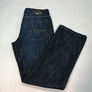 Pantalones de mezclilla ZE ENZO 989 para hombre azul oscuro talla 34R W34 L31 algodón bolsillos cremallera mosca - Imagen 1 de 19