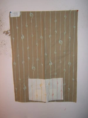 Lee Jofa Groundworks, Spiral, Novelty, 25" W X 36" L, Color Sand/Aqua - Image 1 of 2