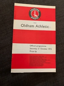 1972 Charlton Athletic V Oldham Athletic Match Football Programme - Picture 1 of 2