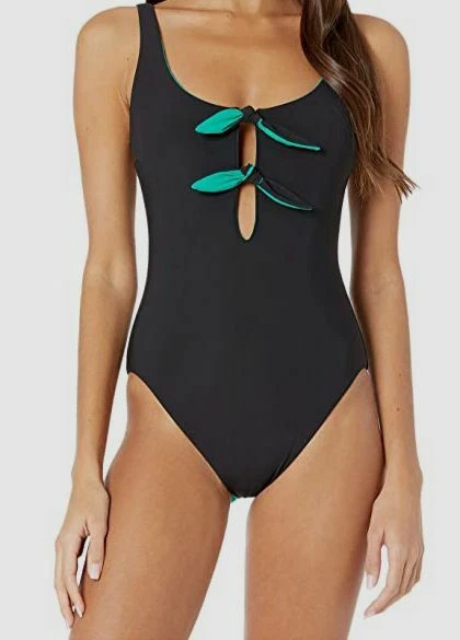 $149 Kate Spade Mujer Corbata Negra Reversible Una Pieza Traje de Baño Talla Mediana Foto 1 de 1
