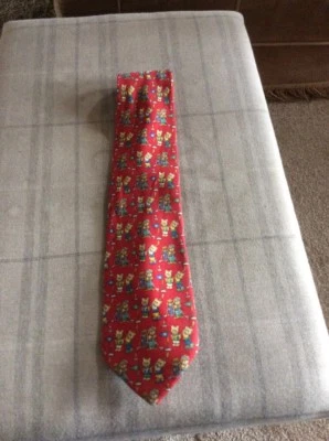 ROJO PARA HOMBRE CON TEMA DE CARÁCTER DE GOLF PRINCEPS ALEXANDER CORBATA 100% SEDA Foto 1 de 4