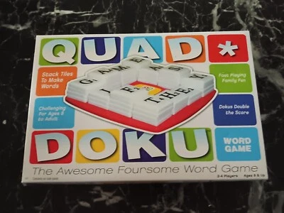 QUAD DOKU Word Game 2 to 4 Players Cadaco 2009 FAMILY BOARDGAME  - Image 1 of 4