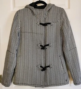 Volcom Preps Cool Toggle Jacket Women's M Blk & Wh Herringbone - MIN WEAR, MINT! - Picture 1 of 11