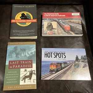 Railroad Train Book Paperback, Blackpool Highflyer, Last Train To Paradise, Etc - Picture 1 of 2