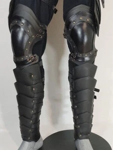 Medieval Renaissance Leg Leather Buckle Strap Wrap Armor Part Warrior G - Picture 1 of 4