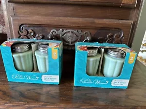2 Sets New Pioneer Woman Jade Jadeite Salt & Pepper Shakers NIB - Picture 1 of 2