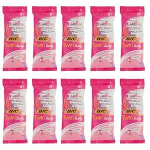 60 lamette BIC TWIN LADY rasoio usa e g. due lame NUOVE ORIGINALI - Foto 1 di 1