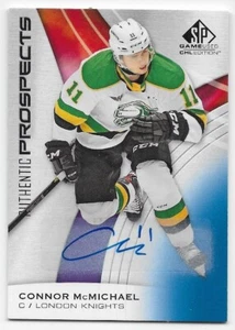 19/20 SP GAME USED CHL AUTHENTIC PROSPECTS BLUE AUTOGRAPH Connor McMichael #55 - Picture 1 of 2