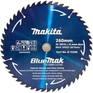 MAKITA B-15338 BLUEMAK 260mm x 50 TEETH 25.4mm BORE TCT MITRE SAW BLADE - Picture 1 of 1