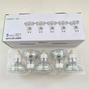 5 X GU10 SPOTLIGHT JOBLOT BULB 350LM 5000K WHITE 4W 53MM LEPRO LE - Picture 1 of 5