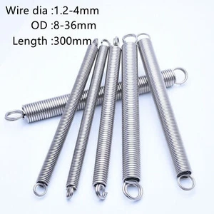 Edelstahl Zugfeder mit Schlaufe Drahtdurchmesser 1,2-4 mm Außendurchmesser 8-36 mm Länge 300 - Bild 1 von 4