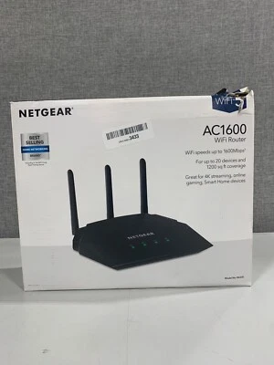 NETGEAR R6330 AC1600 1300 Mbps Dual-Band WiFi Router - Black - Image 1 of 3