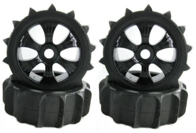RC 1/8 Paddles Tires Hex 17mm Wheels Rim 4pcs for Rc Snow Sand Off Road Car - Image 1 of 4