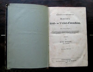 1846 Buchner Biblisk Biblical Concordans Volume 1/I in Swedish Antique Book - Bild 1 von 5