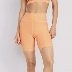 Old Navy donna attivo vita alta PowerSoft biker corto 8" cuciture interne pesca piccolo - Foto 1 di 4