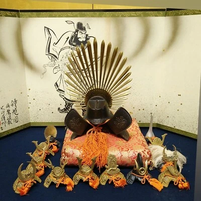 Juego de 13 armaduras japonesas Kabuto Yoroi Samurai Era Toyotomi Hideyoshi Sengoku Foto 1 de 4