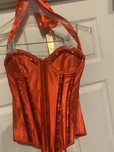 New Daisy Corsets Sexy Devil Costume Adult Size M Corset Shorts Horns Pitchfork - Picture 1 of 9