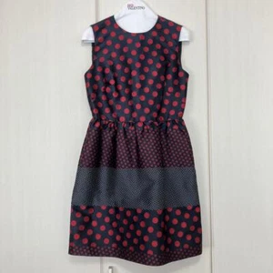 Valentino dress dot pattern navy pink size 38 16 - Picture 1 of 5