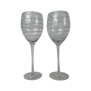 NEW Wine Glass KATE SPADE LENNOX Charlotte Street White Stripe Swirl NIB 16-oz - Picture 1 of 11