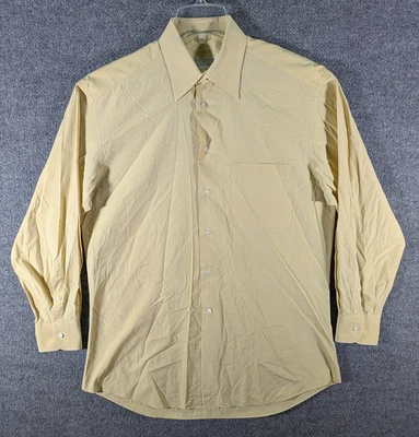 Camisa de vestir Ermenegildo Zegna abotonada para hombre pequeña (39/15,5) amarilla manga larga Foto 1 de 4