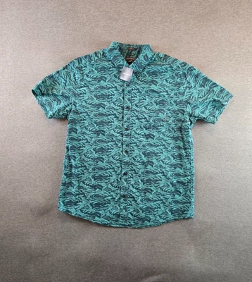 Eddie Bauer Shirt Mens XL Lagoon Blue Baja Print Grifton Short Sleeve Casual NWT - Image 1 of 4