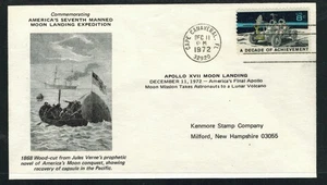 EE. UU. 1972 8¢ Espacio Apolo XVII Cubierta Conmemorativa Alunizaje - Imagen 1 de 2