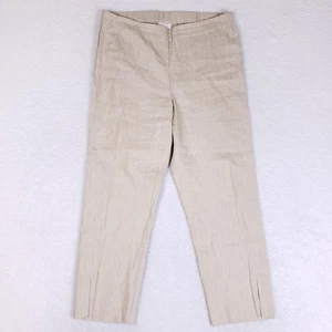 J Jill Damen Leinen Stretch Hose Medium Beige Hellbraun Knöchel Überziehen Sommer Freizeit - Bild 1 von 10