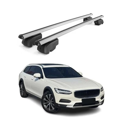 For Volvo V90 Cross Country 17-24 USA Gray Flush-Mounted Roof Rails Cross Bars Foto 1 de 4
