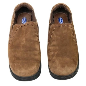 Dr. Scholl's Suede Leather Slip On Loafers Brown Comfort Casual Shoes Size 9.5 - Picture 1 of 7