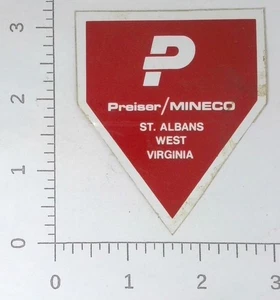 Vintage PM Preiser Mineco St. Albans West Virginia Coal Mining Sticker Decal - Picture 1 of 1