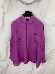 Vintage C&A New Fast Pink 100% Silk Shirt Size 43/44 XL Womens - Picture 1 of 12