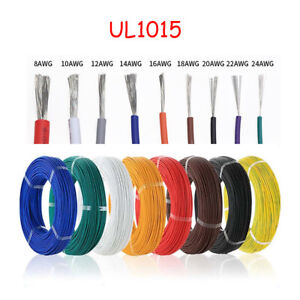 UL1015 14/16/18AWG Flexible Soft PVC Cable Electronic Hookup Wire 600V 12 Color