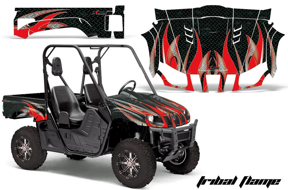 UTV Graphic Stickers Decals For Yamaha Rhino 450/660/700 04-13 TFlames R K - Image 1 of 2