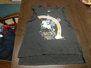 Jessica Simpson Dark Gray Unicorn Tank Top Size Girl's XL 14/16 - Picture 1 of 2