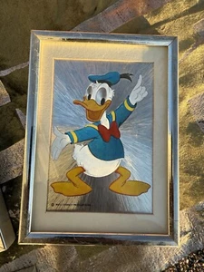 Vintage Donald Duck/Mickey Mouse,Pinocchio Dufex Foil Framed Print Walt Disney - Picture 1 of 6