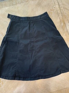 "Falda LL Bean Classic Fit línea A media pantorrilla cintura 30"" largo 23"" talla 8 negra" - Imagen 1 de 6